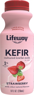 STRAWBERRY KEFIR (LOW FAT) 8OZ