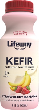 STRAWBERRY & BANANA KEFIR (LOW FAT) 8OZ
