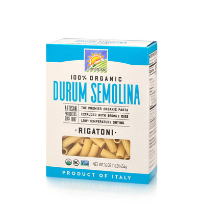 Organic Durum Semolina Pasta : Rigatoni