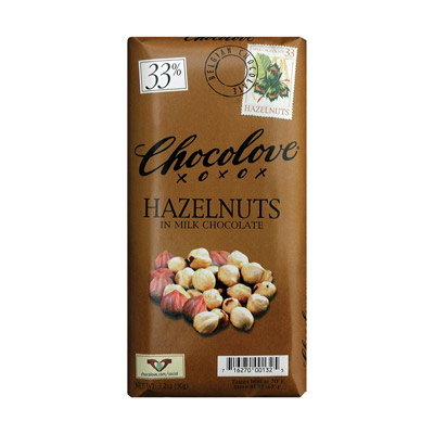 Hazelnuts in Milk Chocolate 33% Cocoa Content