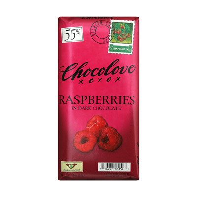 Raspberries in Dark Chocolate 55% Cocoa Content