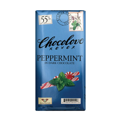Peppermint in Dark Chocolate 55% Cocoa Content