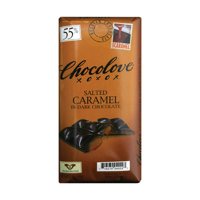 Salted Caramel in Dark Chocolate 55% Cocoa Content