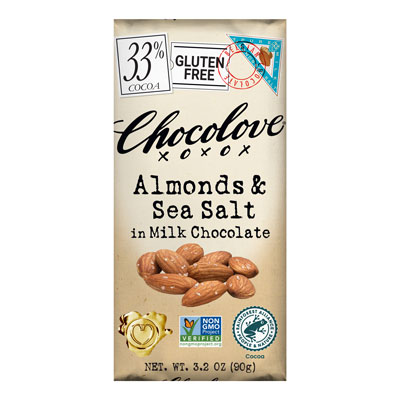 Glunten Free Almonds & Sea Salt in Milk Chocolate 33% Cocoa Content