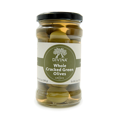 Whole Cracked Green Olives