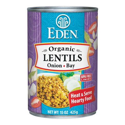 Organic Seasoned Beans : Lentils with Onion & Bay