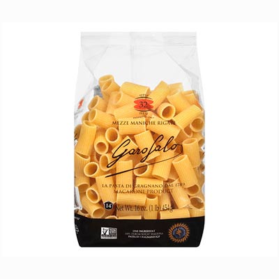 Durum Wheat Semolina Pasta : Mezze Maniche Rigate