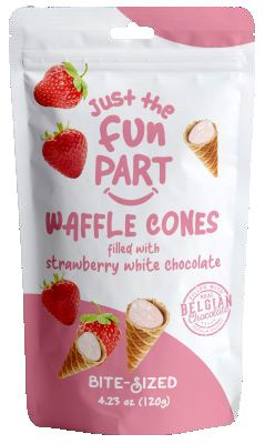 Waffle Cones filled with Strawberry White Chocolate