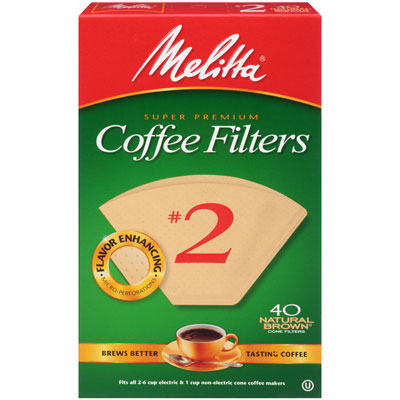 Coffee Filters : No. 2 Natural Brown (40ct)