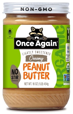 Organic Peanut Butter : Lightly Sweetened Creamy No Stir