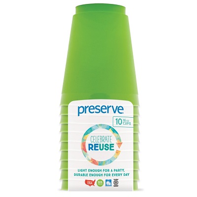PRESERVE 16oz CUPS 10ct GRN APL #14107
